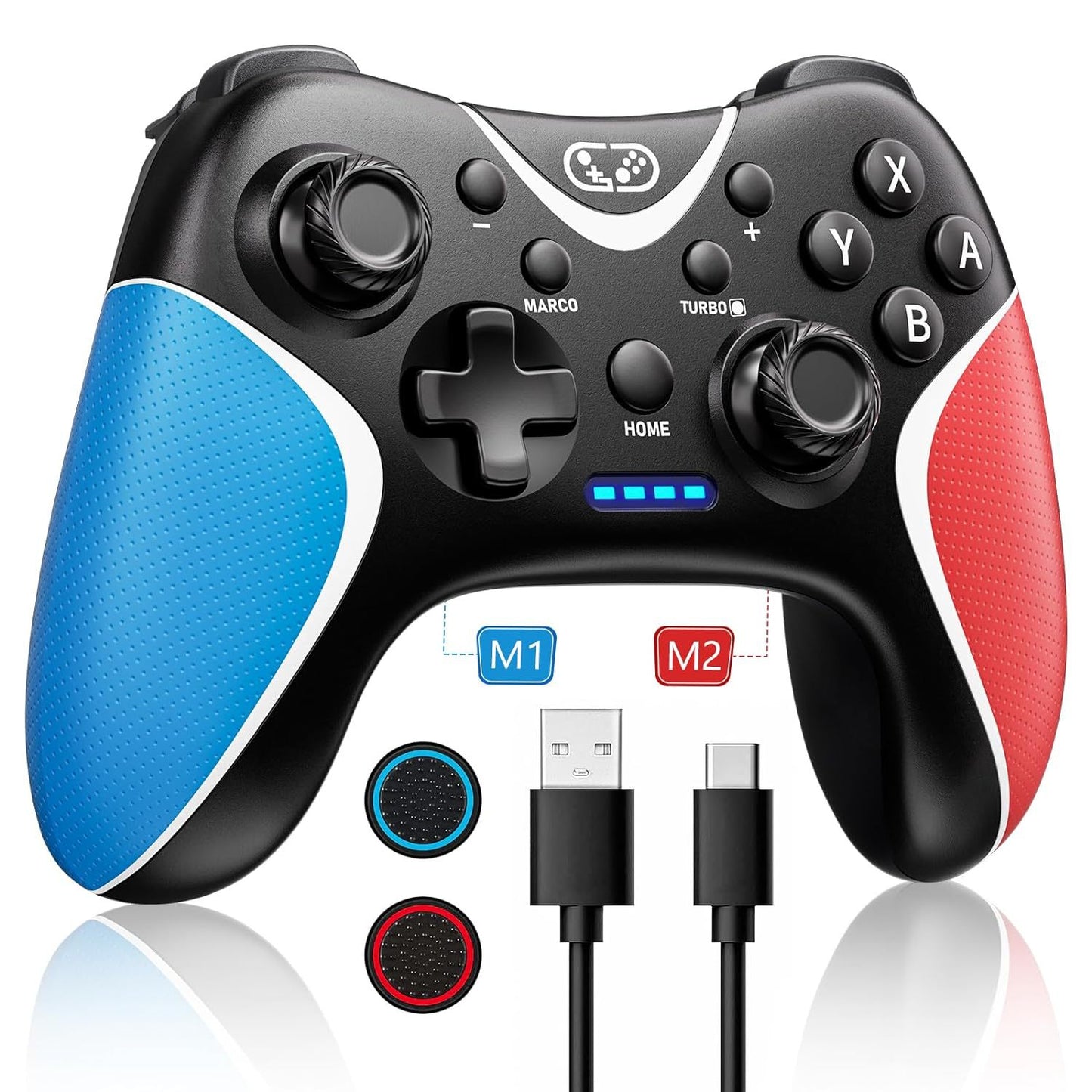 Wireless Bluetooth Controller for Switch/PC/Android with Vibration and Turbo Mode