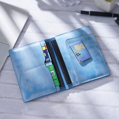 High-Quality Genuine Leather Passport Wallet with ID and Boarding Pass Holder
