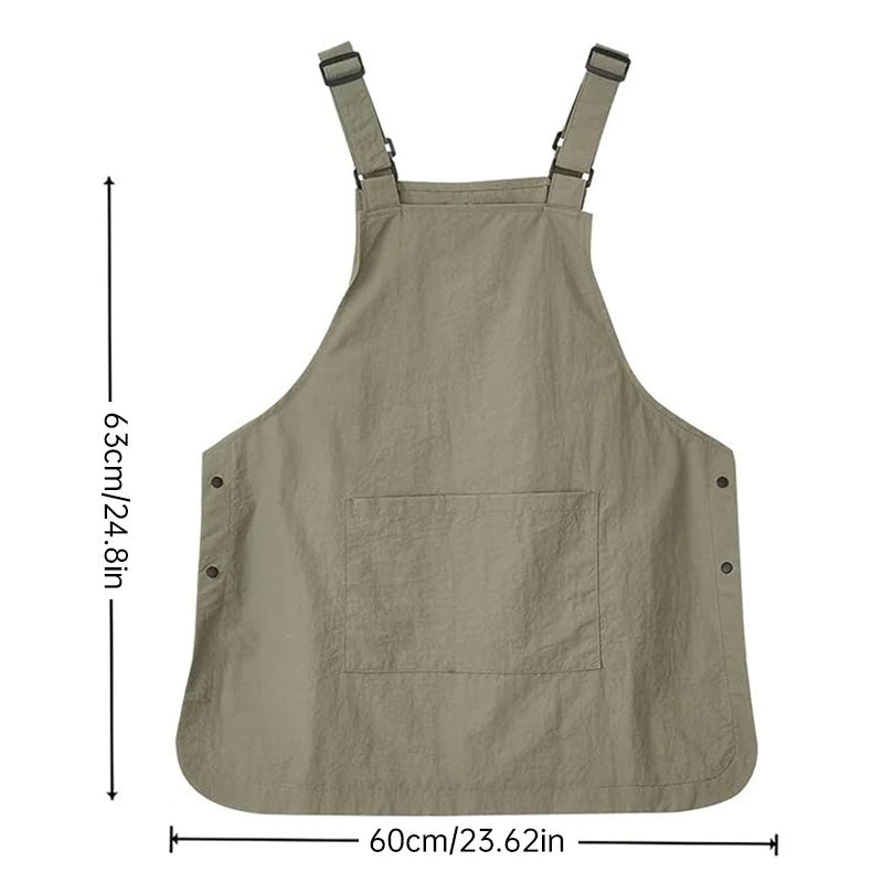 Unisex Waterproof Adjustable Double Sided Chef Apron Pure Colour Kitchen Wear