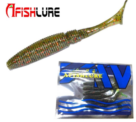 Soft Worm Paddle Tail Lure 6 Pack 75mm 3.2g Freshwater Bass Swimbait Fishing