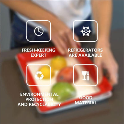 Food Preservation Tray Sealing Freshness Space Saver Refrigerator Safe 30x22x3cm