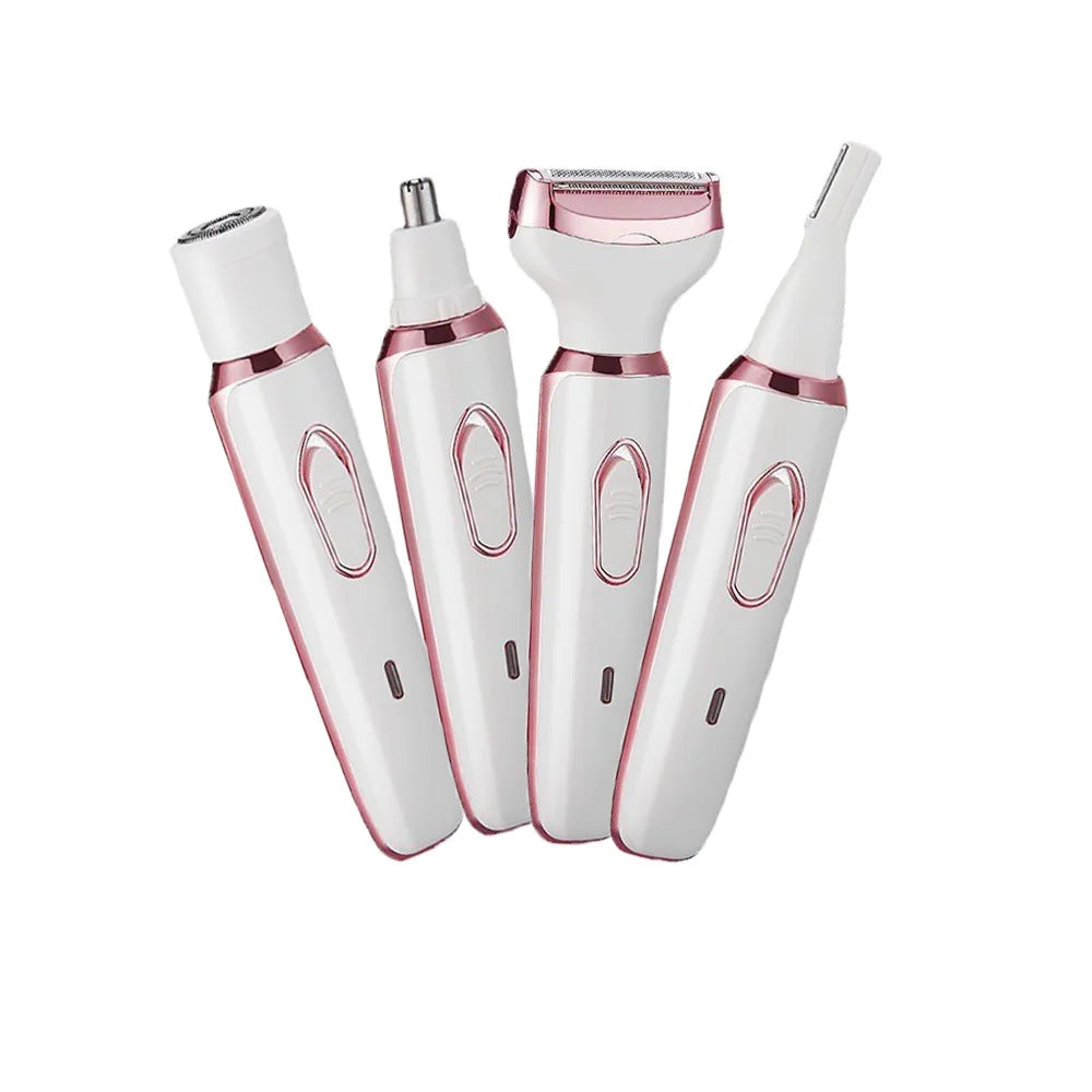 4-in-1 Painless Hair Removal USB Rechargeable Eyebrow Nose Body Trimmer