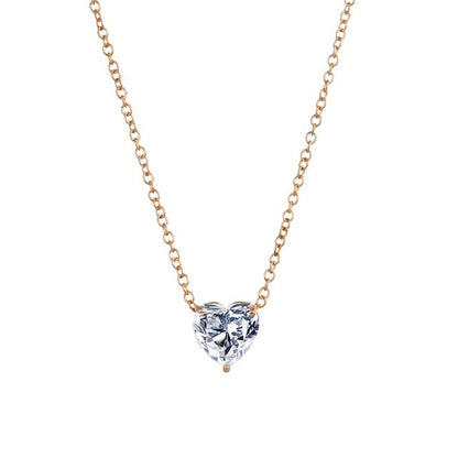 Silver Gold Tone Crystal Heart Chain Choker Necklace