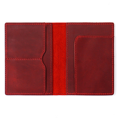 High-Quality Genuine Leather Passport Wallet with ID and Boarding Pass Holder