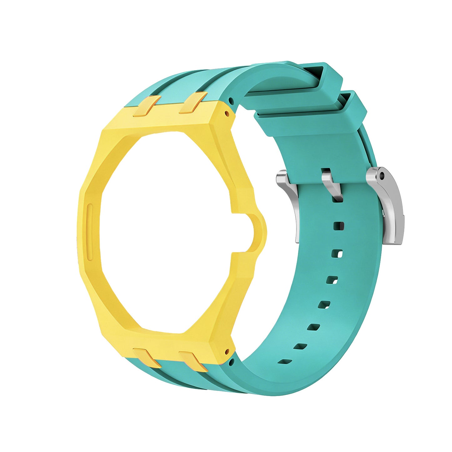 For AP x Swatch Royal Pop Watch Case Silicone Strap Adjustable Buckle Band