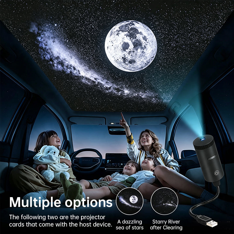 USB Star Projector Plug Play Interchangeable Projection Cards Adjustable Focus