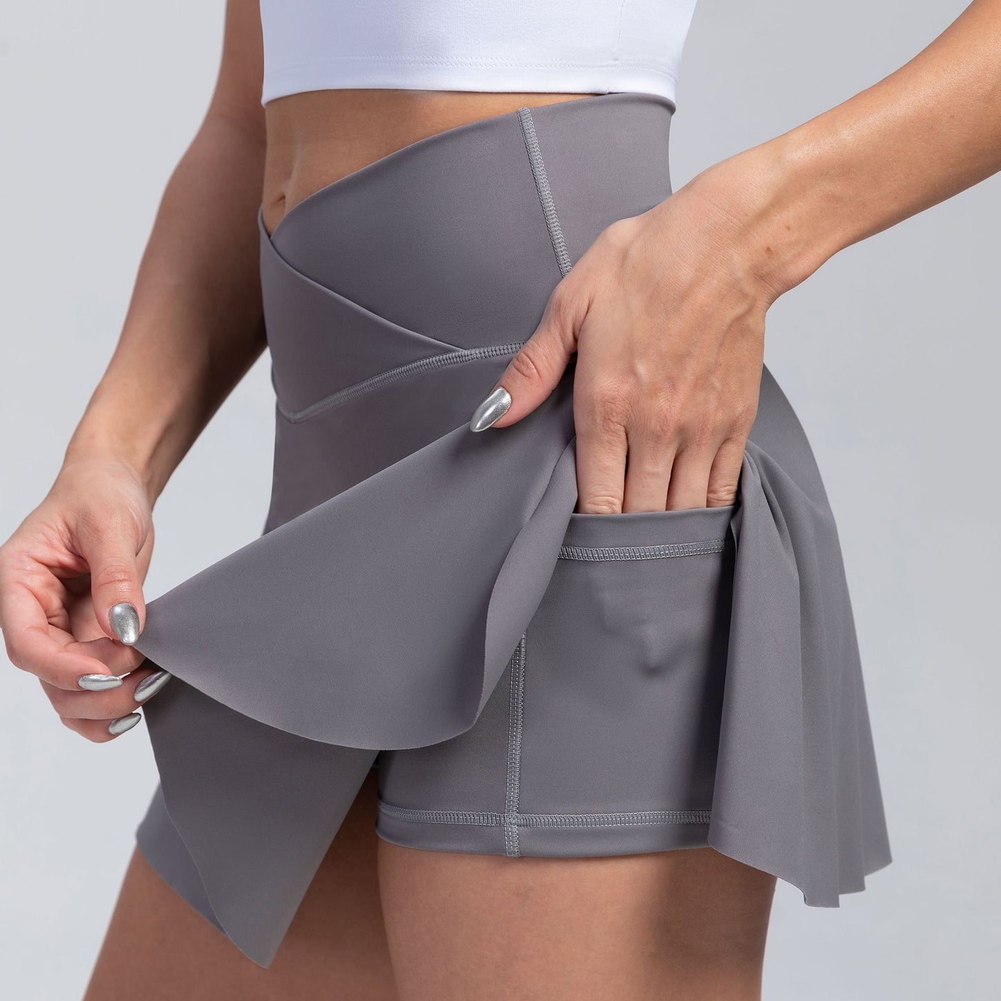 Women’s High Waisted Sports Skirt with Shorts, Yoga & Tennis Wear, Solid Colours