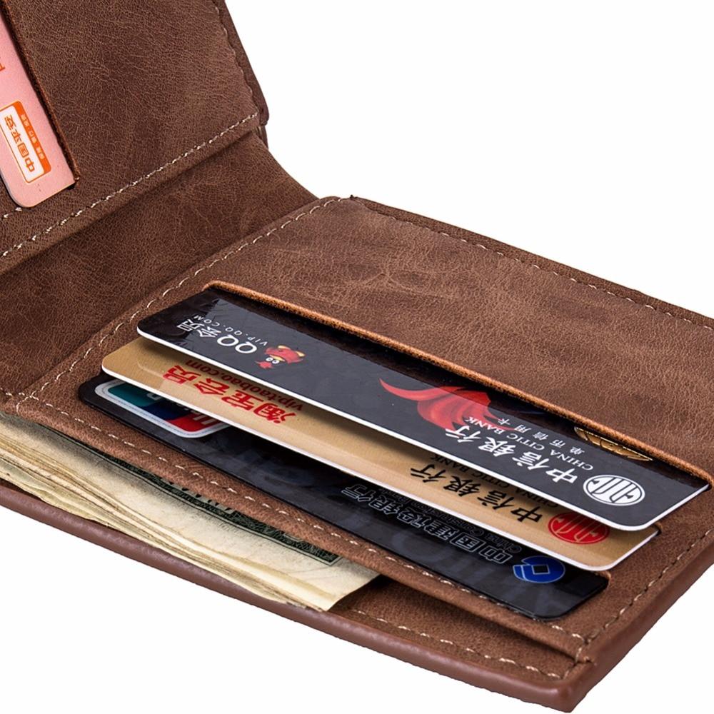 Men’s Wallet Coin Bag Zip Slim PU Leather Money Clip Card Holder Brown