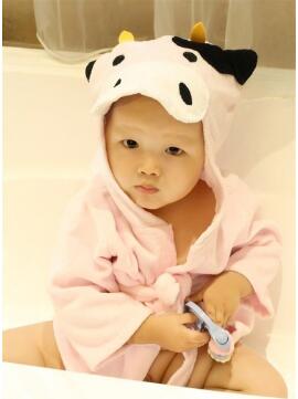 Adorable Hooded Animal Baby Bathrobe Ages 0-2 | Soft, Comfortable, Fun Designs