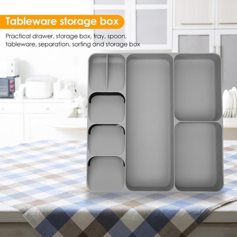 Cutlery Organiser Tray Kitchen Drawer 8 Compartments Spoon Separation Finishing