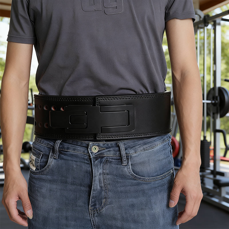 Leather Weightlifting Belt Heavy Duty Lumbar Support Gym Deadlift Squat Training