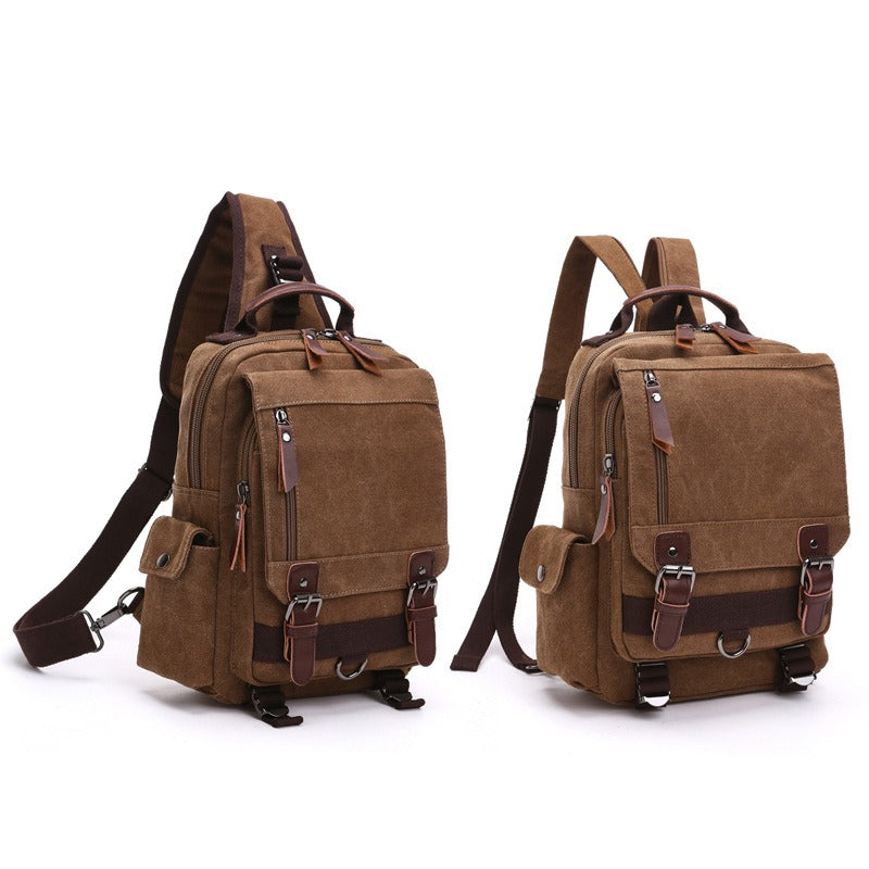 Men's Women's Canvas Backpack Travel Shoulder Bag Laptop Rucksack School Bags