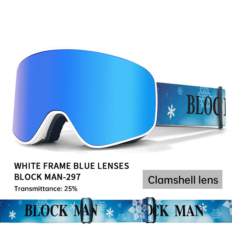 Winter Sports Ski Goggles Double Layer UV Protection Anti-Fog Adjustable Fit
