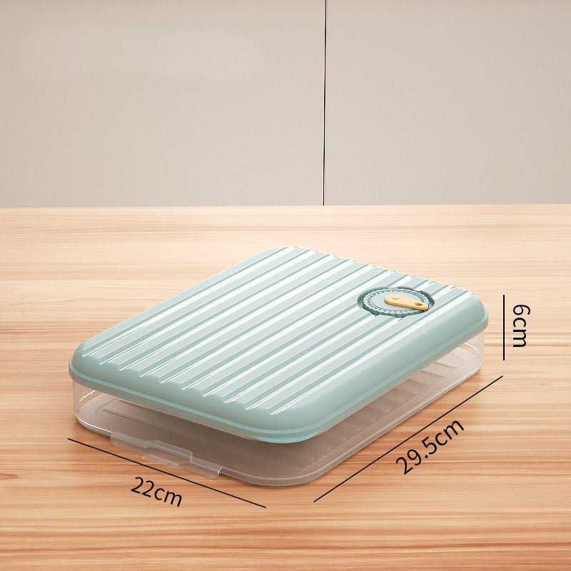 Dumpling Box Frozen Fresh Storage Stackable Snap Latch Vent 29.5cm 22cm 6cm