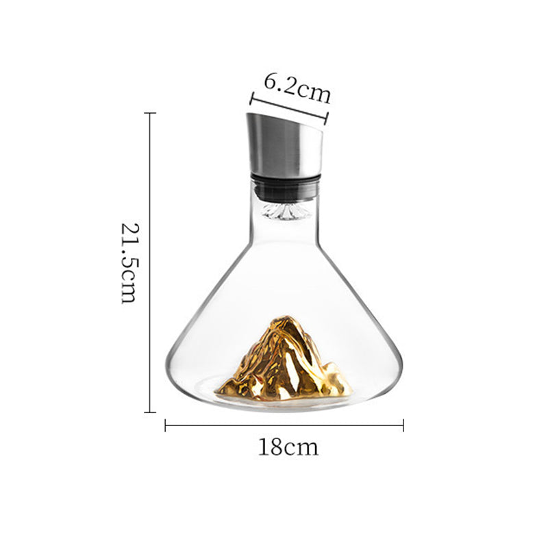 1500ML Crystal Wine Decanter Hand-Blown Ideal for Red Wine with Built-In Aerator