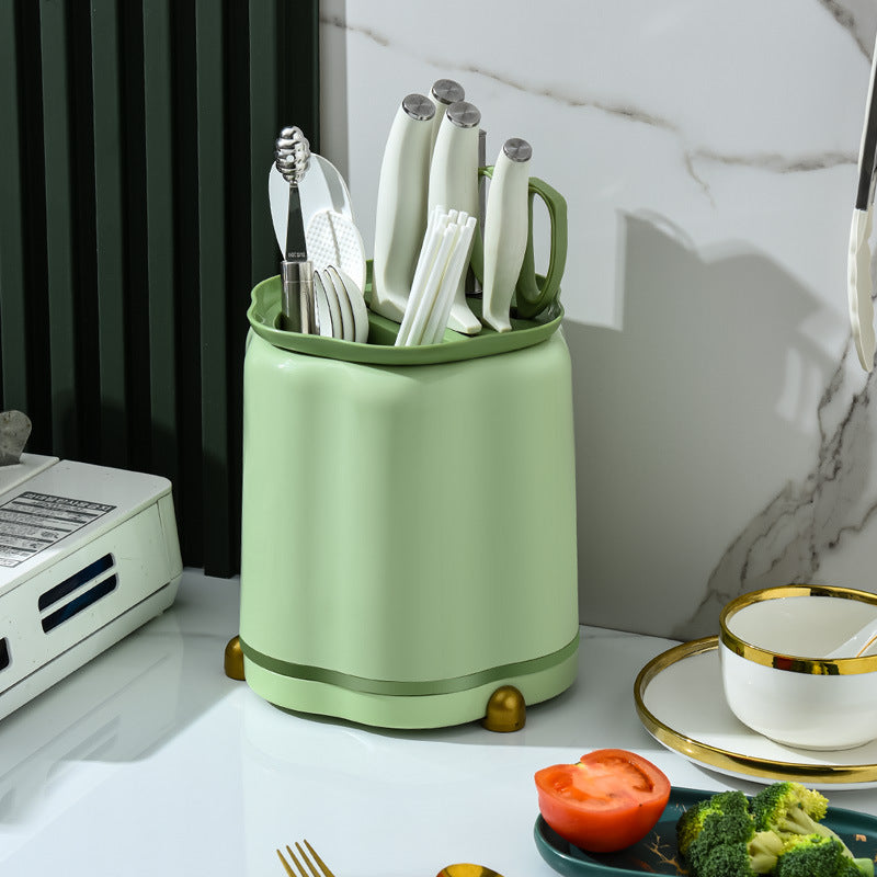 Rotating Tool Holder Petal Top Rack Slotted Openings Utensil Organiser 22cm
