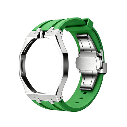 For AP x Swatch Royal Pop Metal Case Silicone Strap 3 12 Crown Steel Clasp