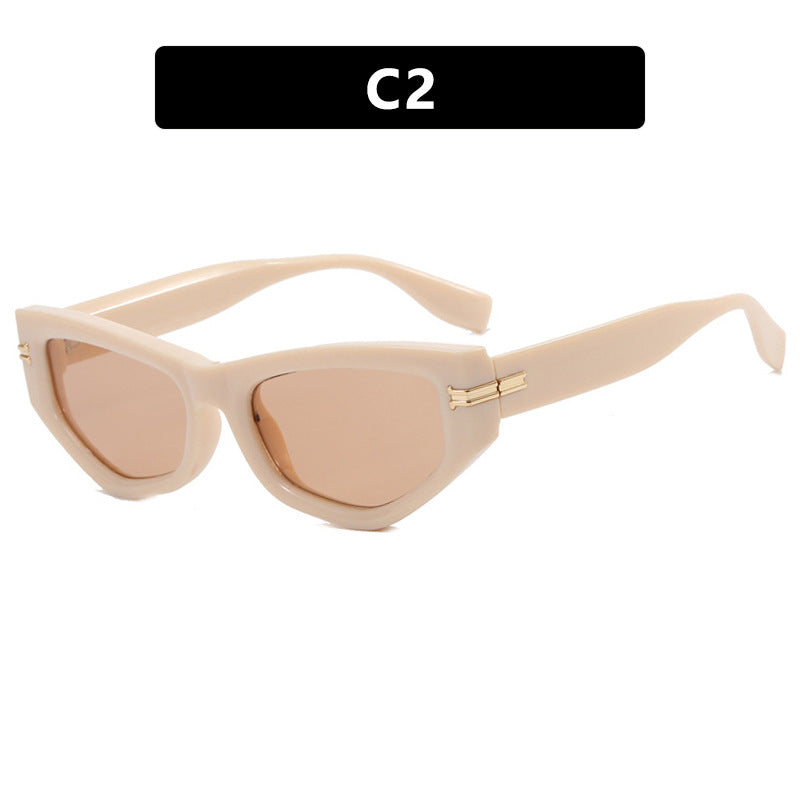 Women's Cat Eye Sunglasses Rice Nail UV400 Lightweight Durable Scratch Resistant