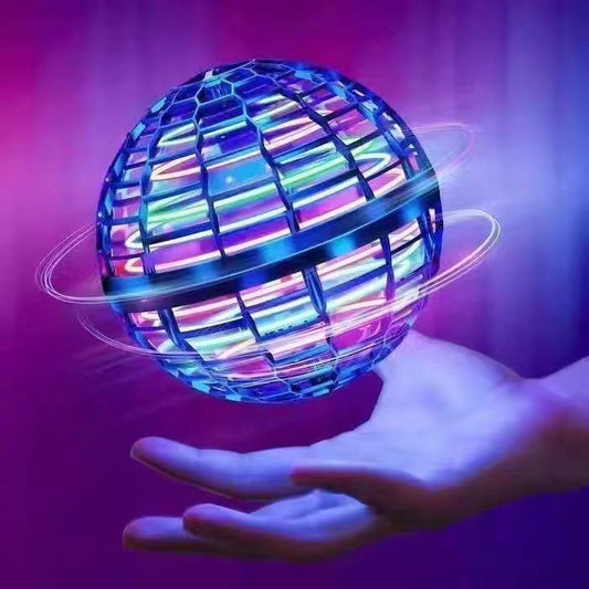 LED UFO Magic Flight Sphere Hand Controlled Interactive Spinner Game Kids Toy