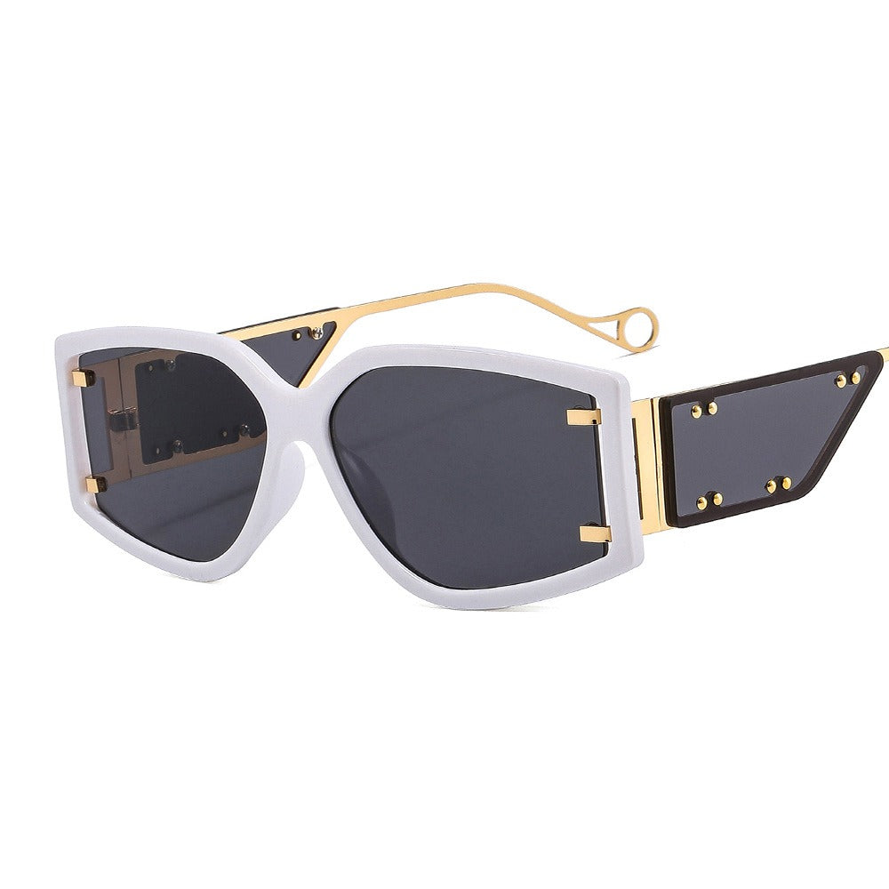 Small Window Rivet Sunglasses with UV400 Protection, Durable Lightweight Frame