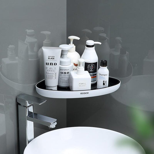Bathroom Wall Mounted Storage Rack Triangular Shelf Non Perforated Drainage Slot