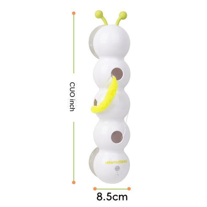Interactive Smart Caterpillar Cat Toy Suction Grip Lively Feather Tail Motion