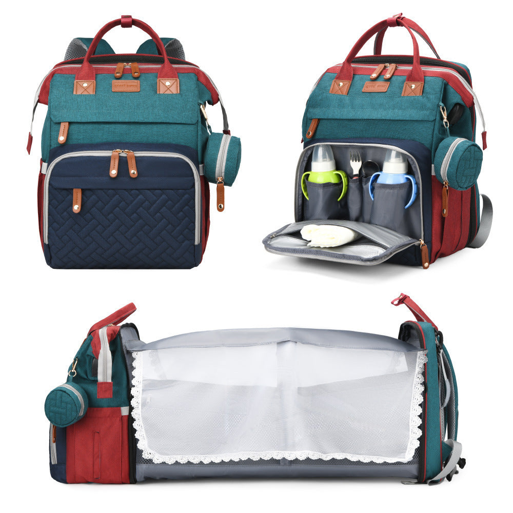 Large Capacity Baby Backpack Integrated Crib Mosquito Defence Travel Essential