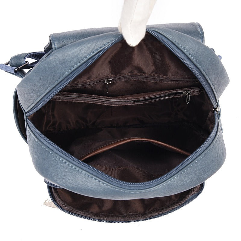Women's Waterproof Faux Leather Backpack Durable Anti-Theft Travel School Bag