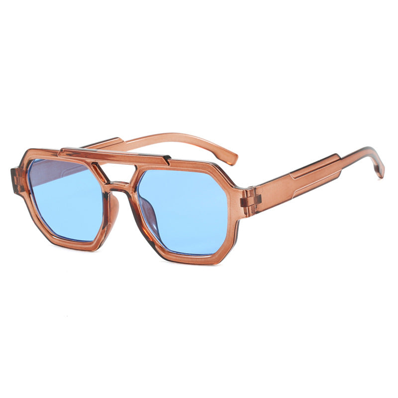 Men's Polygonal Frame Sunglasses UV400 Protection Scratch Resistant Lightweight
