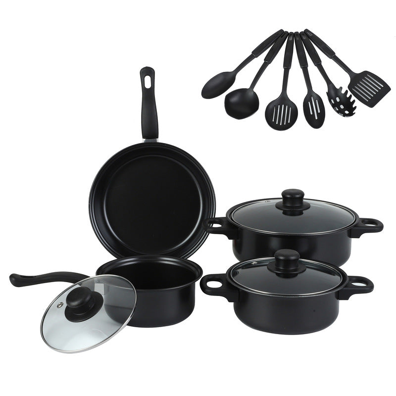 10-Piece Iron Cookware Set, Non-Stick Maifan Stone, Suitable for All Stovetops