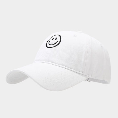 Unisex Cotton Blend Washed Baseball Cap Smiley Design Adjustable Fit Men's