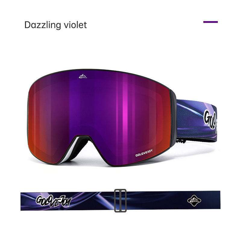 Magnetic Ski Goggles UV Protection Double Lens Anti-Fog Windproof Skiing Gear