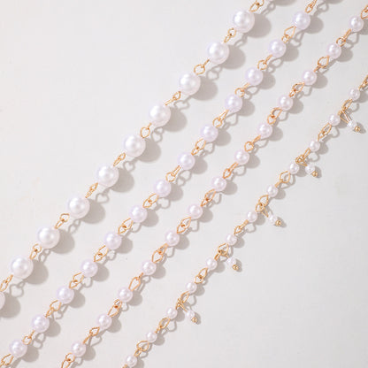 Multi-Layer Pearl Beaded Anklet Chain Womens Jewellery Jewelry Gift Dainty