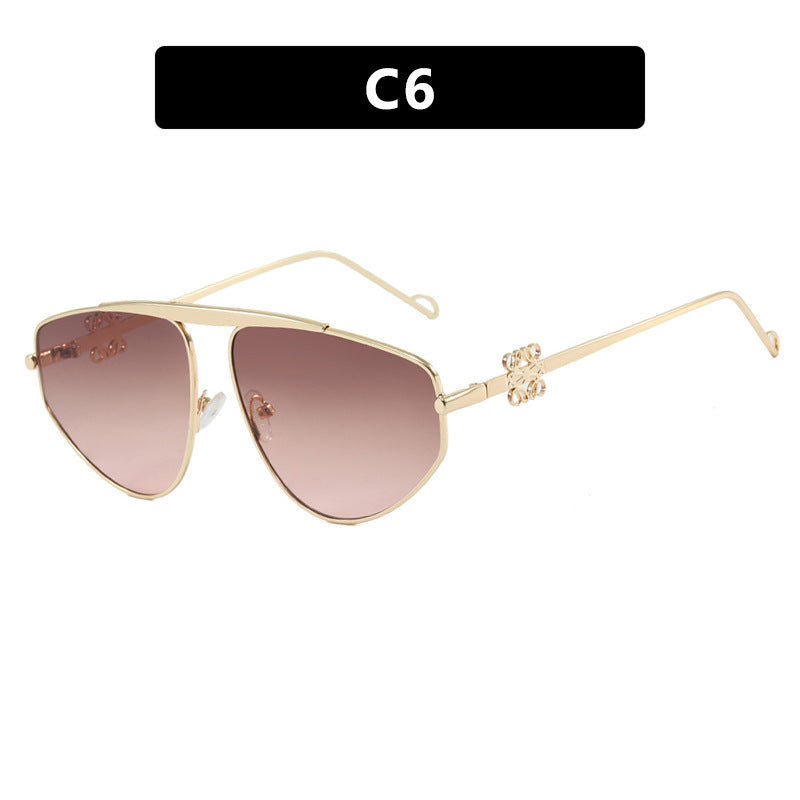 Womens Stylish Sunglasses Metal Frame UV400 Protection Outdoor Fashion