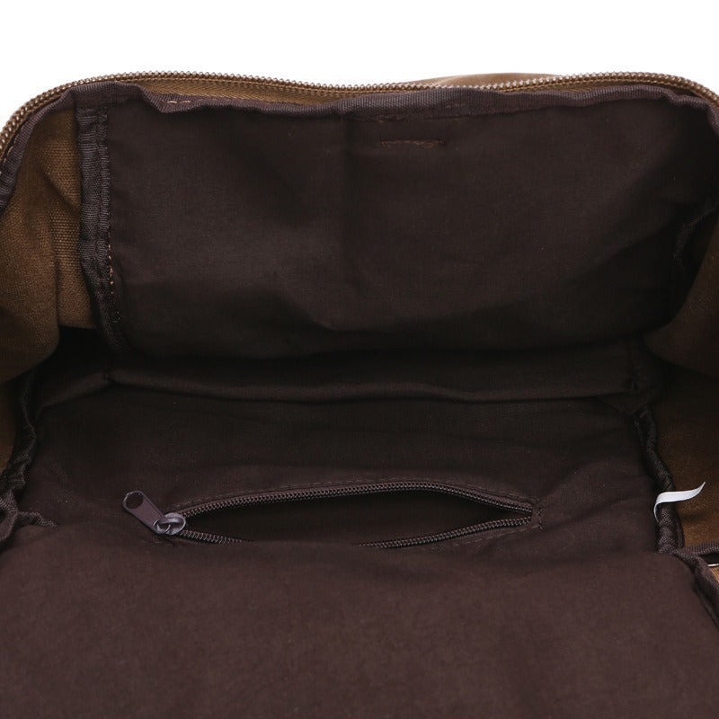 Men's Canvas Travel Backpack Durable Cylinder Luggage Hiking Gear Storage Bag