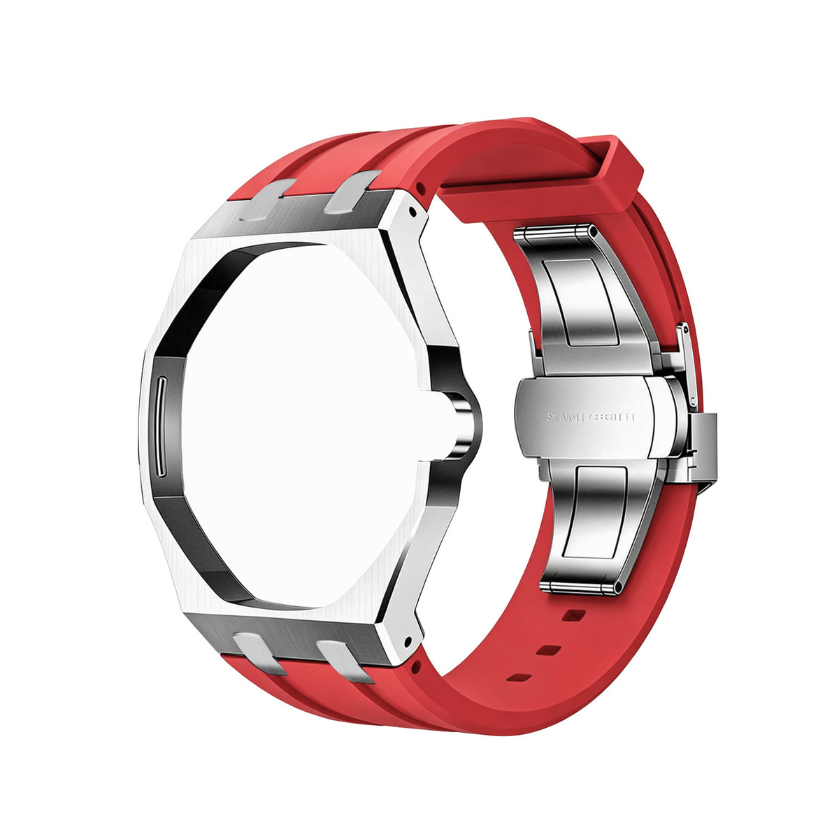 For AP x Swatch Royal Pop Metal Case Silicone Strap 3 12 Crown Steel Clasp