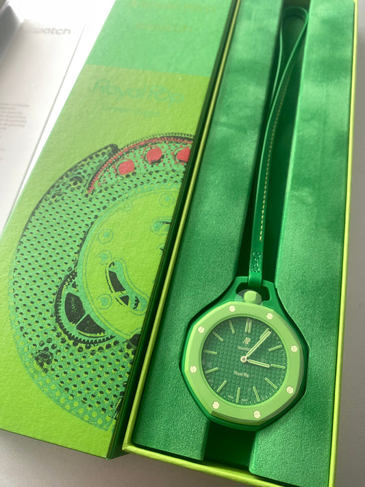 Swatch x Audemars Piguet AP Royal Pop Green Eight Watch Brand New Receipt Stamp