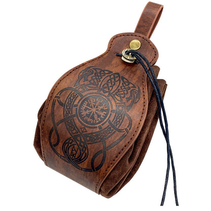 Unisex RPG Faux Leather Dice Tray Drawstring Pouch Set 5-Piece Gaming Essentials