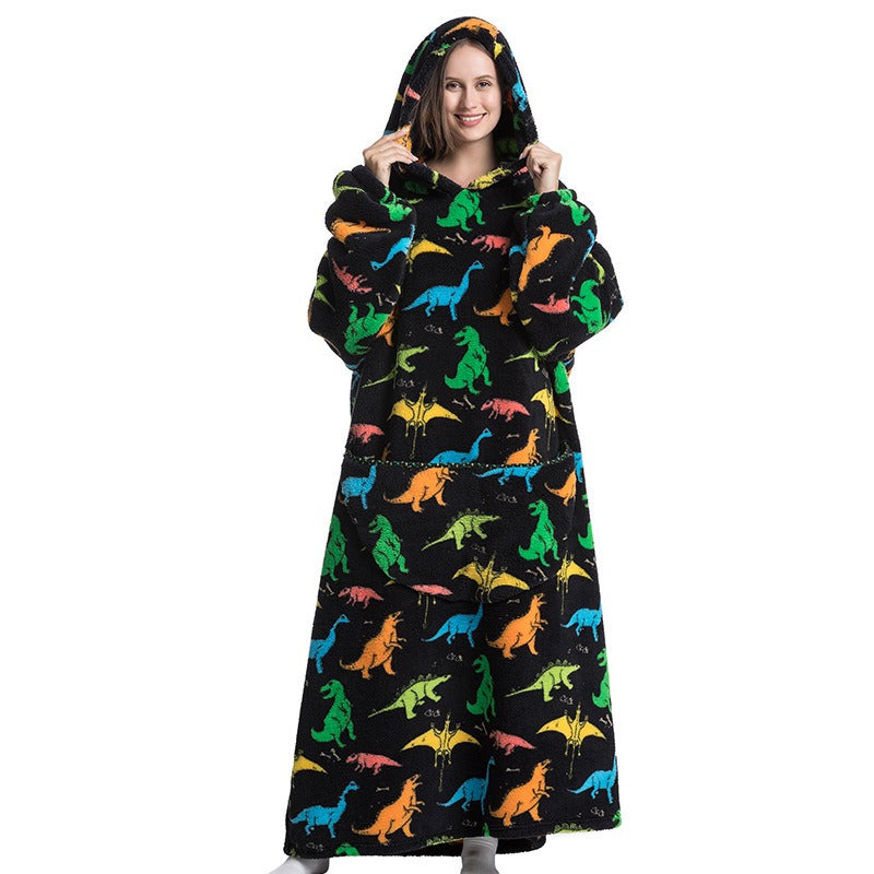Oversized Blanket Hoodie Adults Ultra-Soft Warm Long Hooded Fleece Pockets
