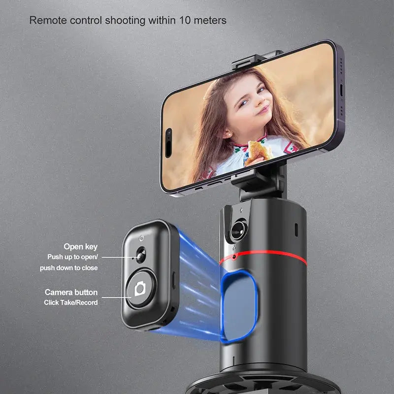 360° Auto Face Tracking Phone Stand Holder Gimbal Stabilizer Wireless Remote Control