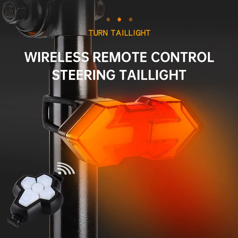 USB Charging Wireless Remote Control Bicycle Tail Indicator Light Night Safety
