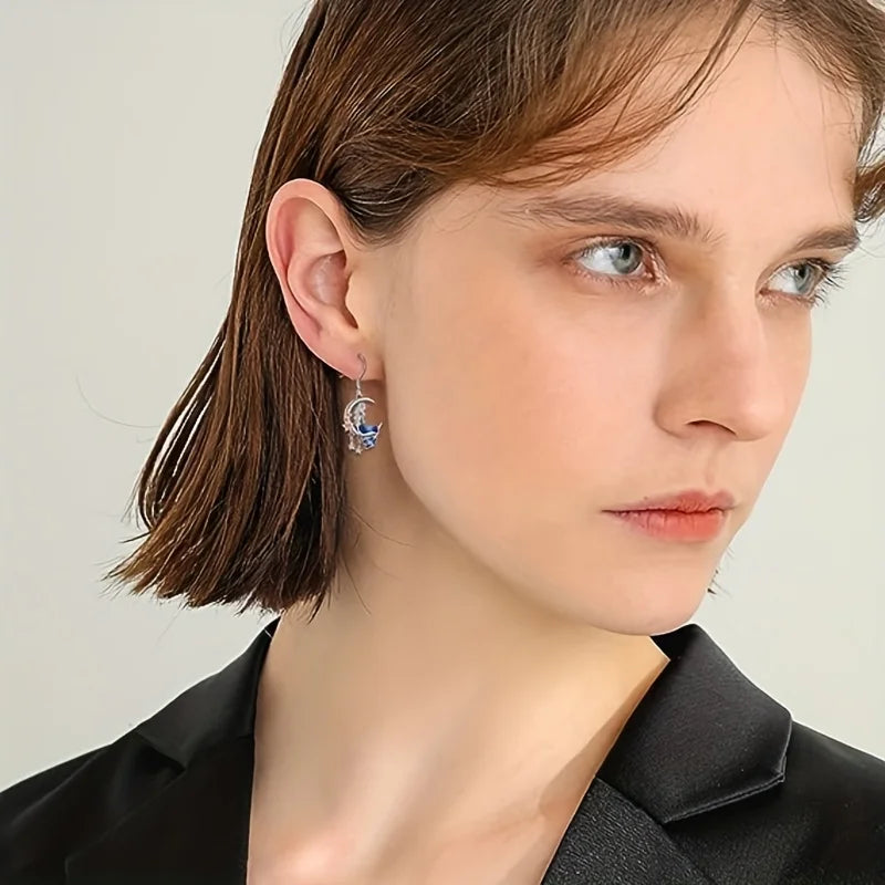 Silver Mermaid Earrings Jewelry Birthday Christmas Gifts for Women Girls