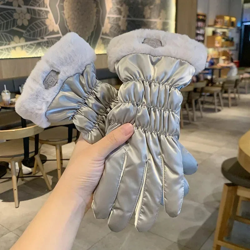 Women's Winter Fleece Gloves Thermal Insulated Skiing Cycling Mountaineering Warm