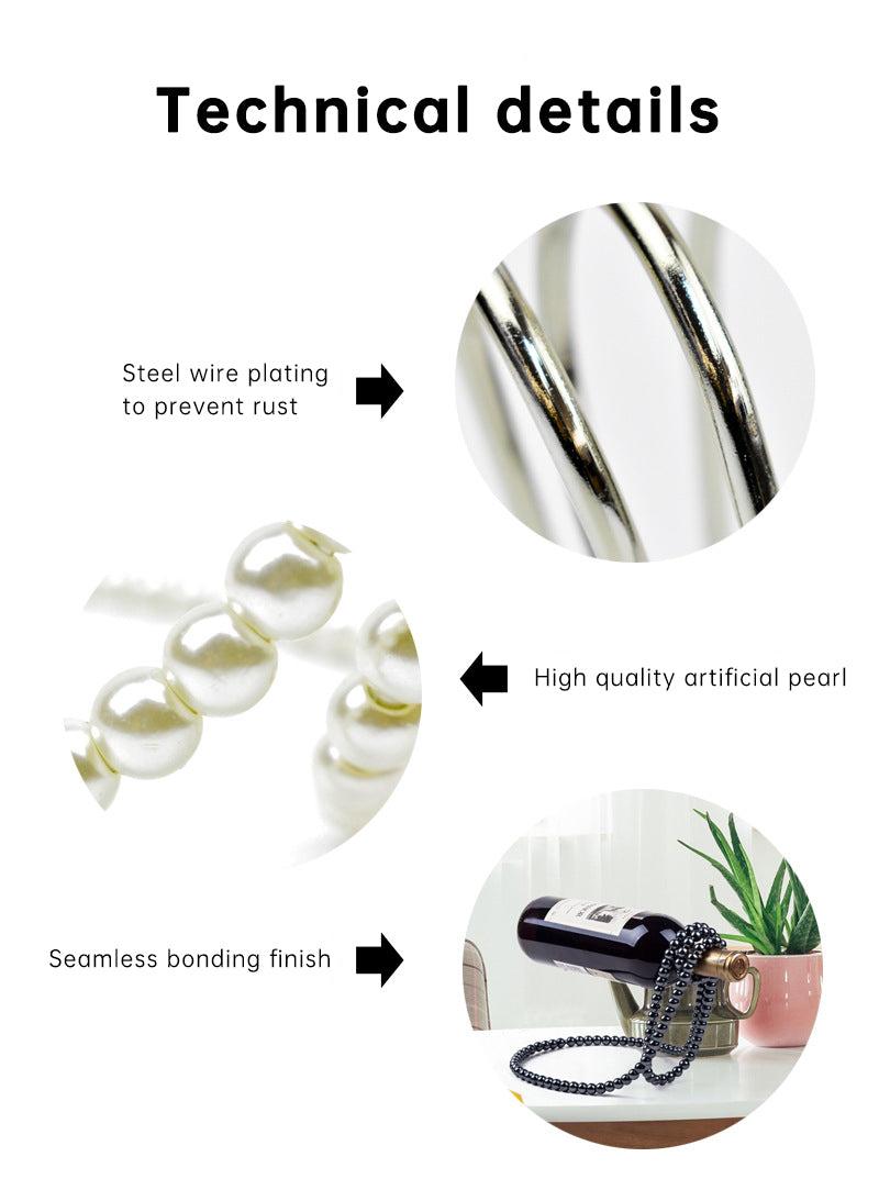 Pearl Wine Rack Elegant Holder for Champagne White Decor Home Decoration