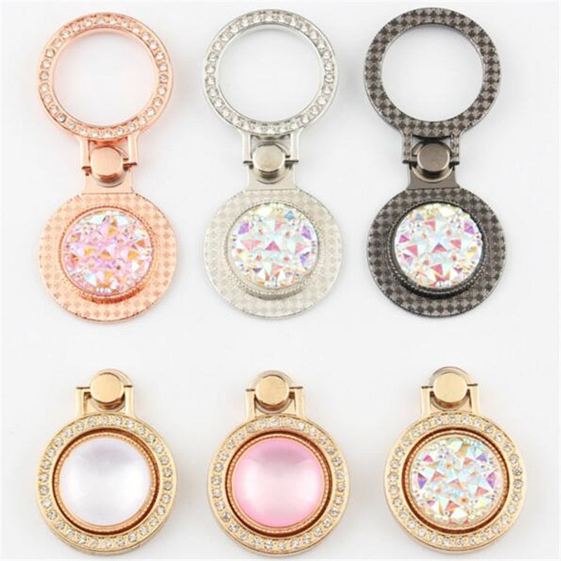 Smartphone Ring Holder Universal Metal Diamond Mobile Support Secure Grip Stand
