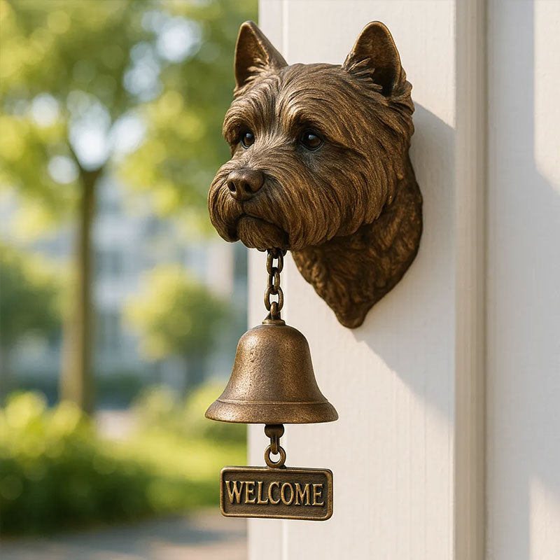 Antique Bulldog Dobermann Door Chime Wall Accessory Metal Merchant Signal Bell