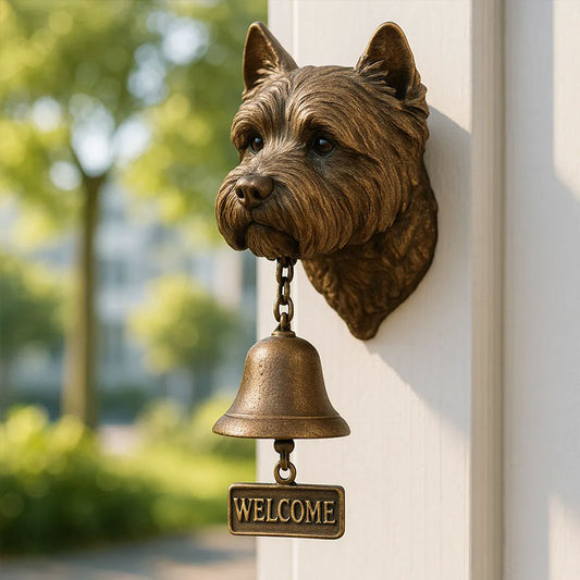Antique Bulldog Dobermann Door Chime Wall Accessory Metal Merchant Signal Bell