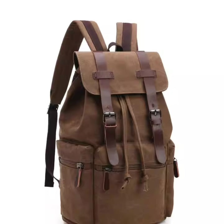 Heavy Duty Canvas Backpack Travel School Large Laptop Slot Waterproof Durable