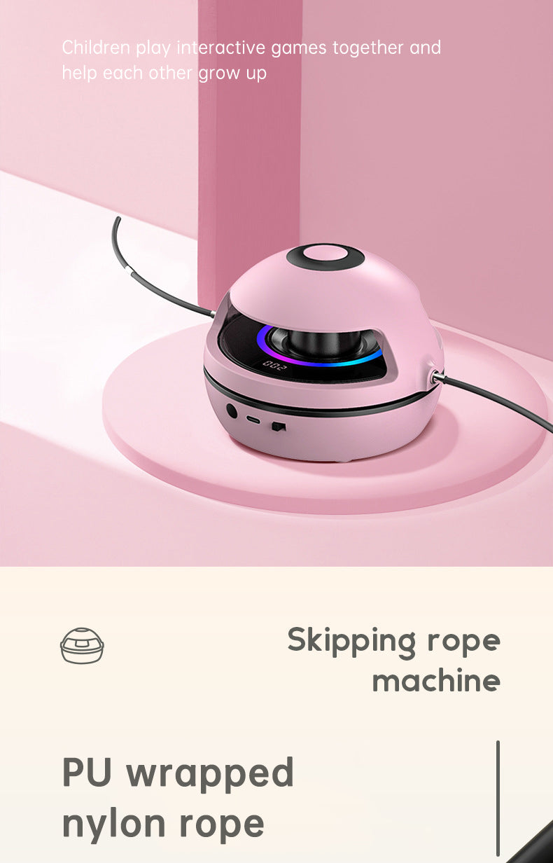 Smart Jump Rope Machine 10-Level Adjustable Speed LED Display Bluetooth Sync