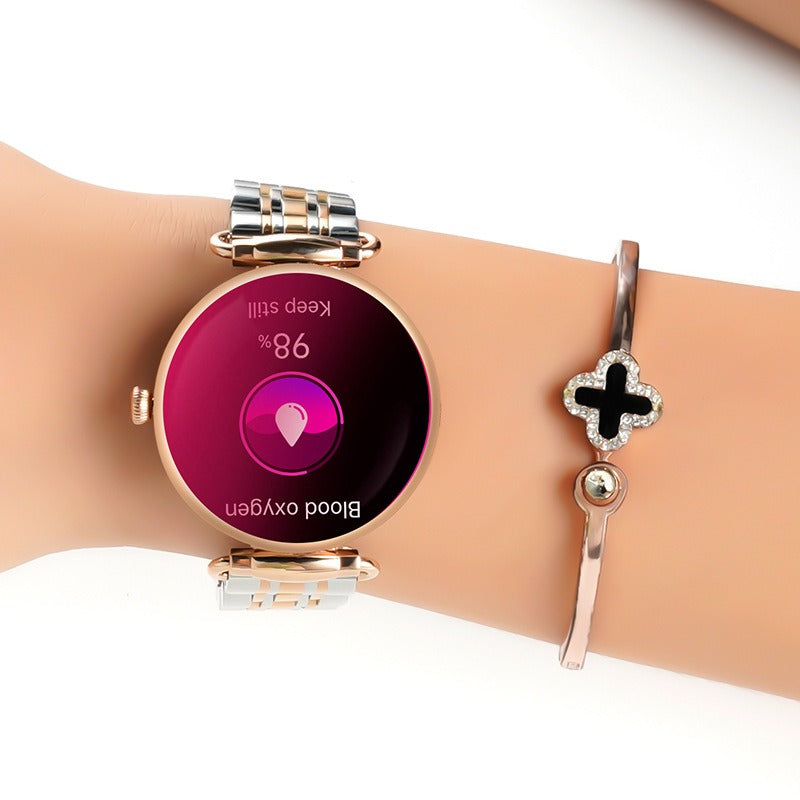 Stainless Steel Women's Smartwatch Bluetooth Call Health Monitoring Women Watch